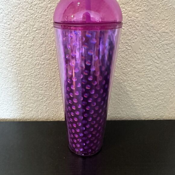 Starbucks Summer 2024 Purple Dome Lid Cold Cup Holographic Dots Venti Tumbler - Picture 2 of 4